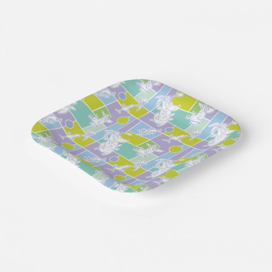 Farbblock Kuh und Hühnchen Pappteller (Gewinkelt)