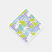 Farbblock Kuh und Hühnchen Serviette (Ecke)