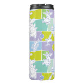 Farbblock Kuh und Hühnchen Thermosbecher (Rückseite)