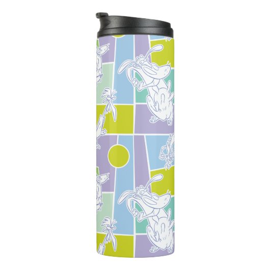 Farbblock Kuh und Hühnchen Thermosbecher (Nach rechts gedreht)