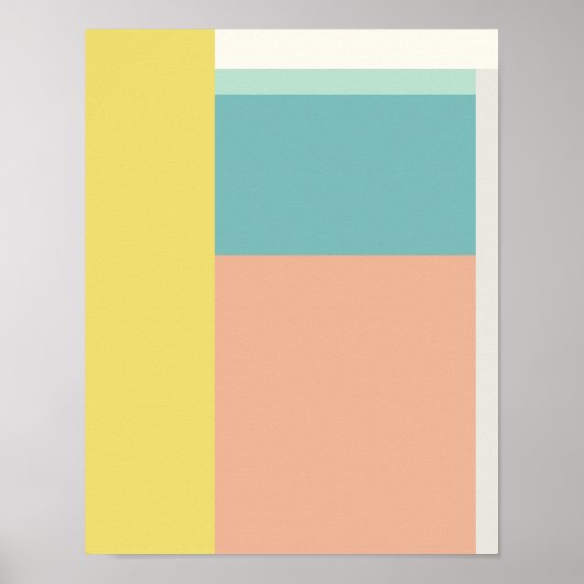 Farbblock Kunst in Retro Beach Pastellfarben Poster (Vorne)