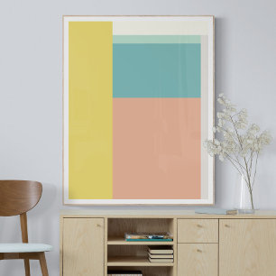 Farbblock Kunst in Retro Beach Pastellfarben Poster