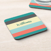 Farbblock Kunststoff-Untersetzer mit Korkrücken Getränkeuntersetzer (Linke Seite)