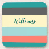 Farbblock Kunststoff-Untersetzer mit Korkrücken Getränkeuntersetzer (Vorderseite)