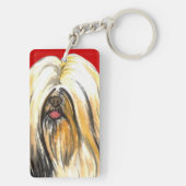 Farbblock Lhasas Apso Schlüsselanhänger (Rückseite)