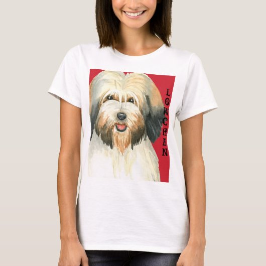 Farbblock Lowchen T-Shirt (Vorderseite)