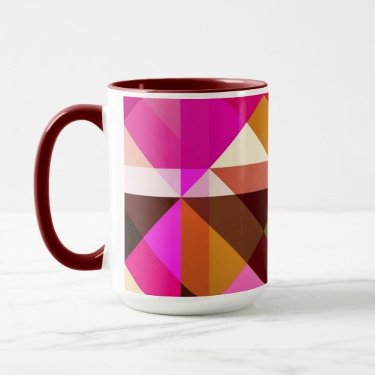 Farbblock Magenta Rosa Geofarbene Tasse der Kunst (Links)