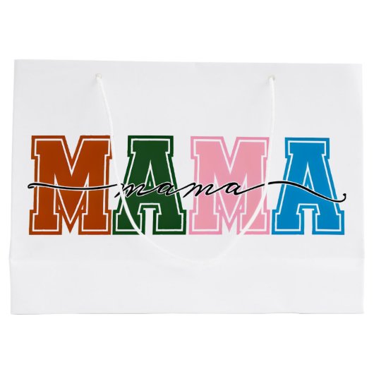 Farbblock MAMA Geschenktasche - Doppelseitig & fab Große Geschenktüte (Rückseite)