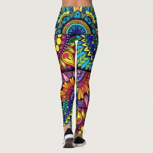 Farbblock-Mandala Leggings (Rückseite)