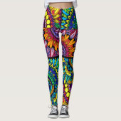 Farbblock-Mandala Leggings (Vorderseite)