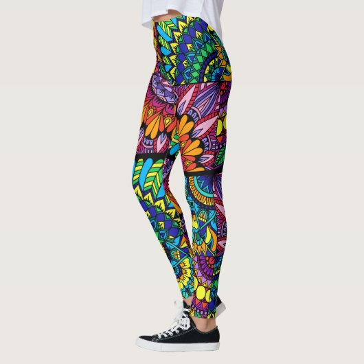 Farbblock-Mandala Leggings (Links)