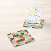 Farbblock Merry & Bright Rechteckiger Pappuntersetzer (Vor Ort)