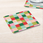 Farbblock Merry & Bright Rechteckiger Pappuntersetzer (angewinkelt)