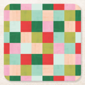 Farbblock Merry & Bright Rechteckiger Pappuntersetzer (Vorderseite)