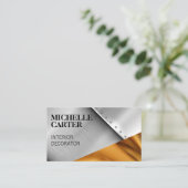 Farbblock | Metallrivets | Gold Silk Visitenkarte (Stehend Vorderseite)