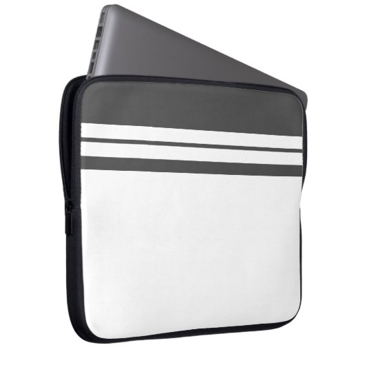 Farbblock mit dunkelgrauen Streifen Laptopschutzhülle (Vorne Rechts)