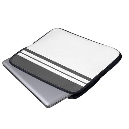 Farbblock mit dunkelgrauen Streifen Laptopschutzhülle (Vorne Knopf)