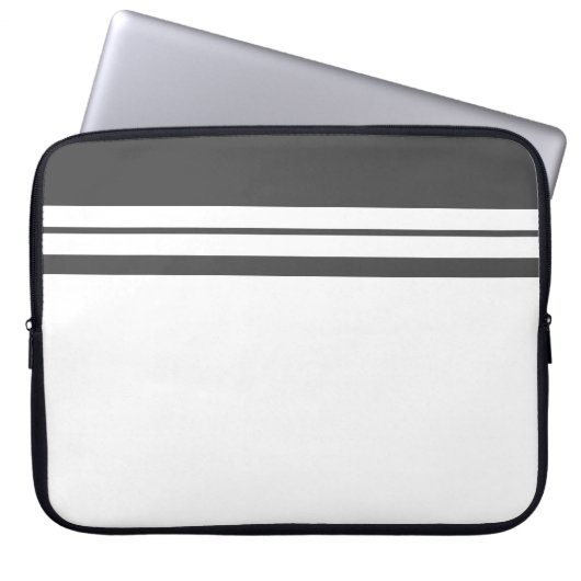 Farbblock mit dunkelgrauen Streifen Laptopschutzhülle (Vorderseite)