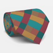 Farbblock mit grünem Rot-Rost-Türkis Krawatte (Gerollt)