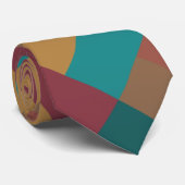 Farbblock mit grünem Rot-Rost-Türkis Krawatte (Gerollt)