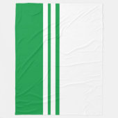 Farbblock mit kett Kelly Green White Racing Streif Fleecedecke (Vorderseite)