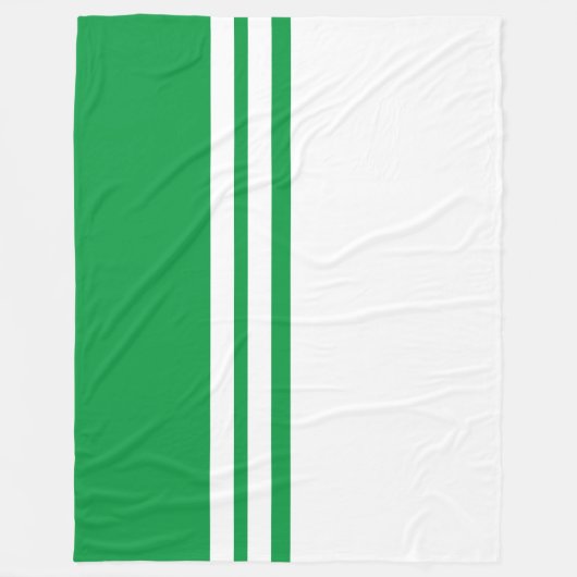 Farbblock mit kett Kelly Green White Racing Streif Fleecedecke (Vorderseite)