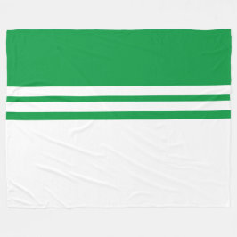 Farbblock mit kett Kelly Green White Racing Streif Fleecedecke