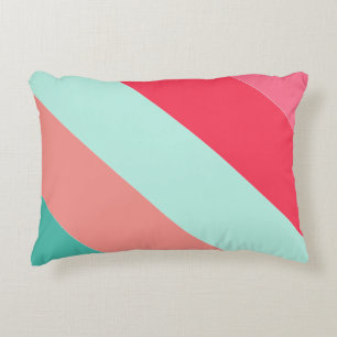 Farbblock mit rosa und minzgrün gestrichenem Rand Dekokissen