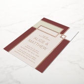 Farbblock Mitte des Jahrhunderts moderne Hochzeit Folieneinladung (Gedreht)