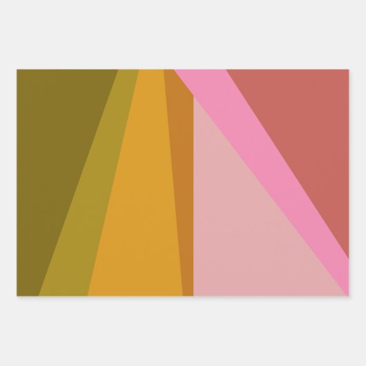 Farbblock Moderne geometrische Kunst in rot-grün Geschenkpapier Set (Vorderseite)