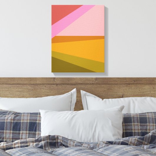 Farbblock Moderne geometrische Kunst in rot-grün Leinwanddruck (Insitu (Schlafzimmer))