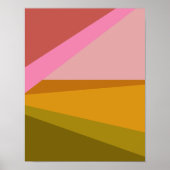 Farbblock Moderne geometrische Kunst in rot-grün Poster (Vorne)