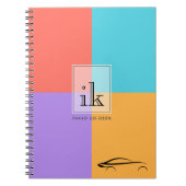 Farbblock Monogram-Notebook mit Art-Line-Funktion Notizblock (Vorderseite)