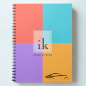 Farbblock Monogram-Notebook mit Art-Line-Funktion Notizblock