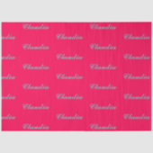 Farbblock-Monogramm auf heißem Fuchsia-Rosa Seidenpapier (Vorderseite)