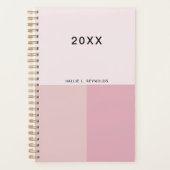 Farbblock Monogramm Blush Pastellfarben Pink Planer (Vorderseite)