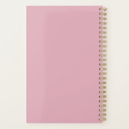 Farbblock Monogramm Blush Pastellfarben Pink Planer (Rückseite)