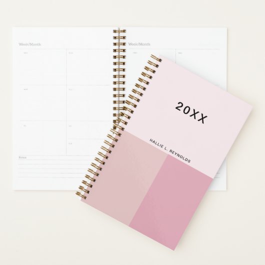 Farbblock Monogramm Blush Pastellfarben Pink Planer (Anzeige)