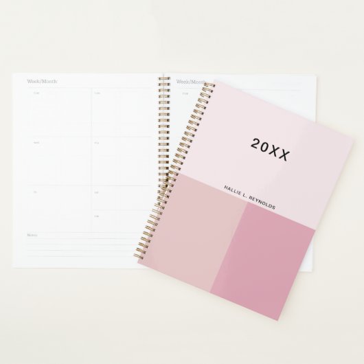 Farbblock Monogramm Blush Pastellfarben Pink Planer (Anzeige)