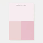 Farbblock Monogramm Blush Pastellfarben Pink Post-it Klebezettel (Vorderseite)