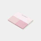 Farbblock Monogramm Blush Pastellfarben Pink Post-it Klebezettel (angewinkelt)