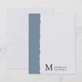 Farbblock-Monogramm des dunkelblauen, aufgelösten  Mitteilungskarte (Vorne/Hinten)