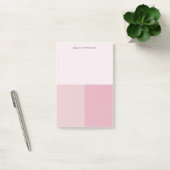 Farbblock Monogramm Rosé Pastell Blassrosa Post-it Klebezettel (Büro)