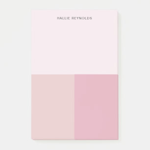 Farbblock Monogramm Rosé Pastell Blassrosa Post-it Klebezettel