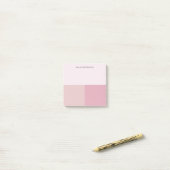 Farbblock Monogramm Rosé Pastell Blassrosa Post-it Klebezettel (Auf Schreibtisch)