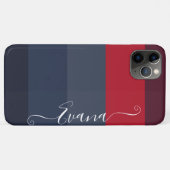 Farbblock Navy und Blue Stripes für den Namen Case-Mate iPhone Hülle (Rückseite (Horizontal))