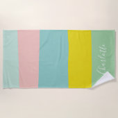 Farbblock-Paste Personalisierter Sommerstreifen Strandtuch (Vorderseite)