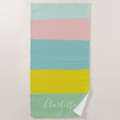 Farbblock-Paste Personalisierter Sommerstreifen Strandtuch (Vorderseite)