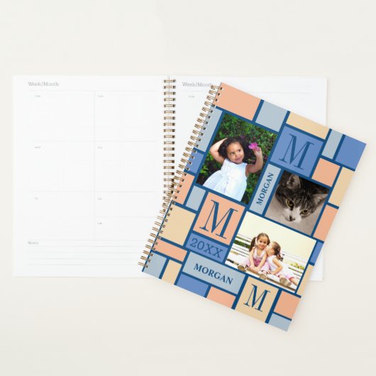 Farbblock Peach Blue 6 Foto Chic School Planer (Anzeige)