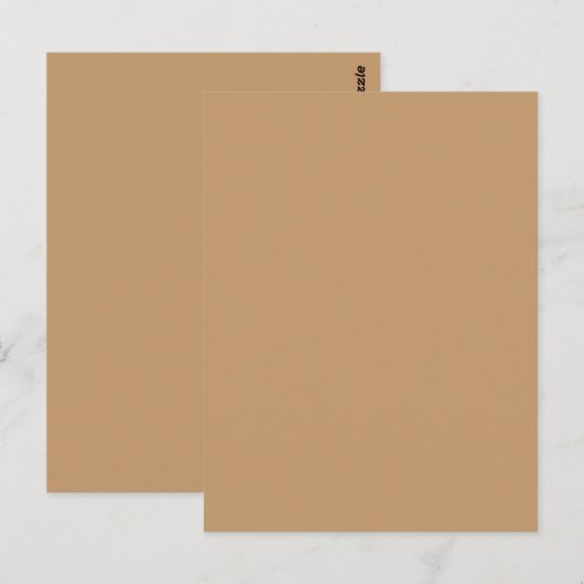 Farbblock Peach Tan | Soft Wedding Design Postkarte (Vorne/Hinten)